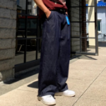 Men's Summer 3-Length Ice Cool Linen Non-Fade Two-Tuck Raw Wide Denim Pants