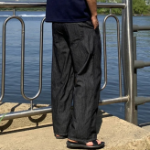 Men's Summer 3-Length Ice Cool Linen Non-Fade Two-Tuck Raw Wide Denim Pants