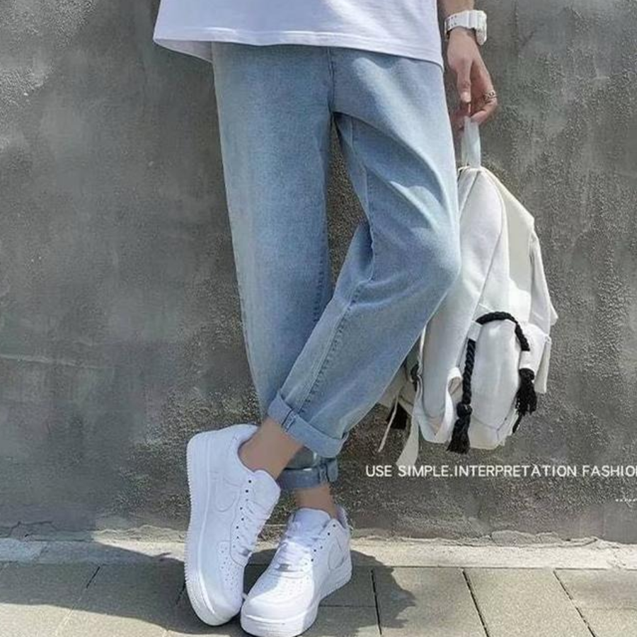 Men's Stretch Banding 9/10 Denim Pants