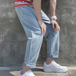 Men's Stretch Banding 9/10 Denim Pants