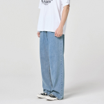 Wide Denim Pants [Medium Blue]