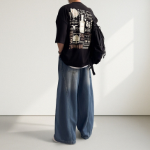 Curved Balloon Washed Wide Plus-Size Denim Jeans