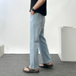 Men's Semi-Wide Light & Black Washed Denim Jeans