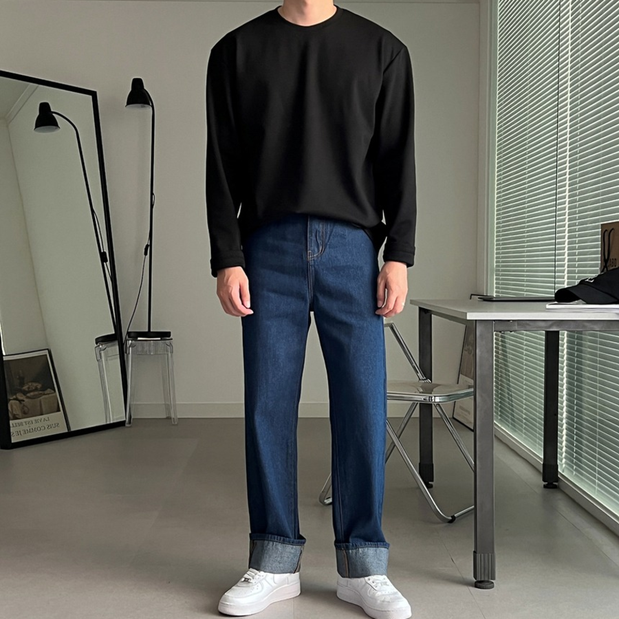 Motion 2-Color Roll-Up Denim Pants