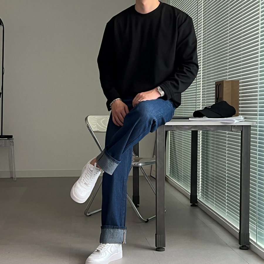 Motion 2-Color Roll-Up Denim Pants