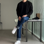 Motion 2-Color Roll-Up Denim Pants