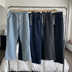 Unisex Banding Wide Light & Dark Blue Denim Pants