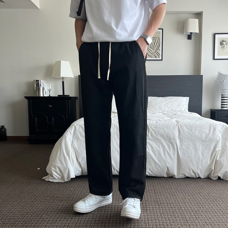 Unisex Banding Wide Light & Dark Blue Denim Pants