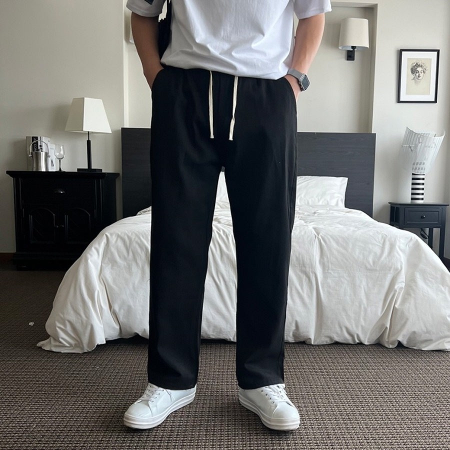 Unisex Banding Wide Light & Dark Blue Denim Pants