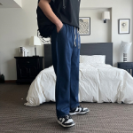 Unisex Banding Wide Light & Dark Blue Denim Pants