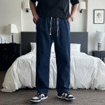 Unisex Banding Wide Light & Dark Blue Denim Pants