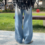 Brush Washed Double Pintuck Wide Pants