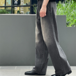 Brush Washed Double Pintuck Wide Pants