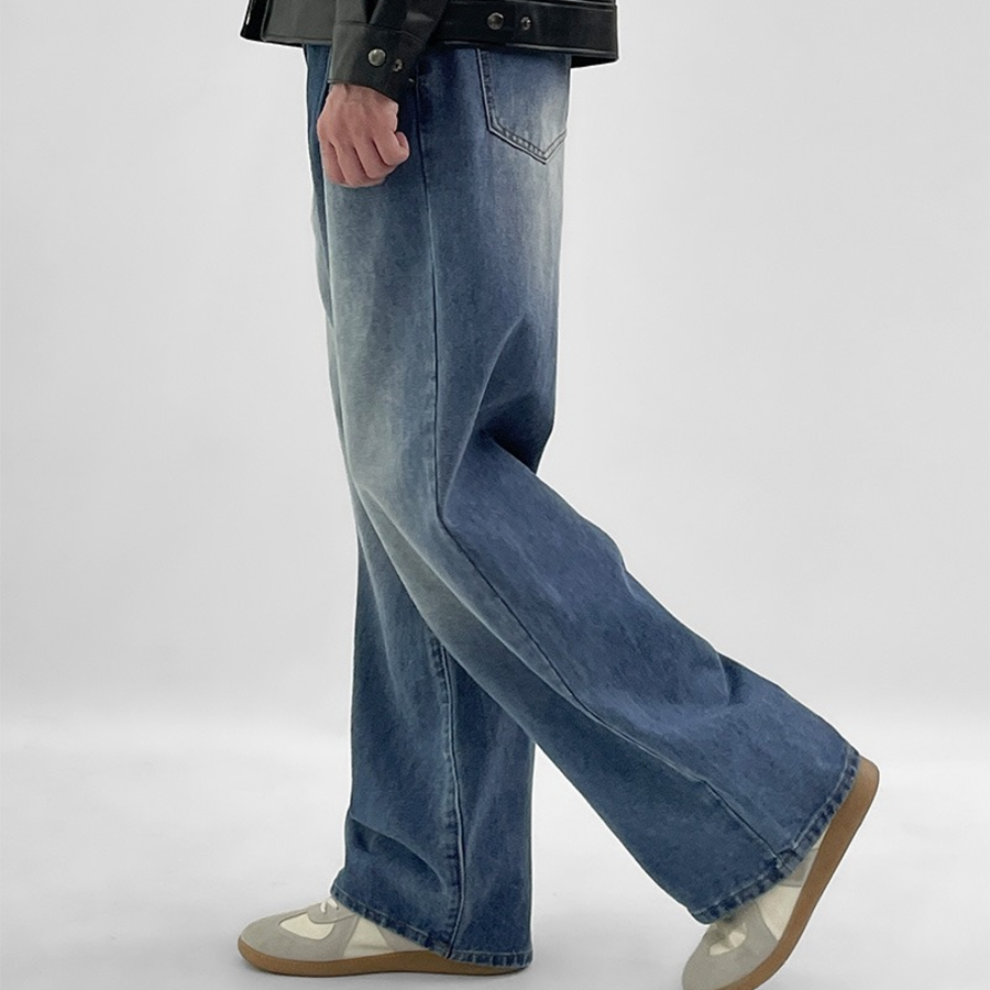 Brush Washed Double Pintuck Wide Pants