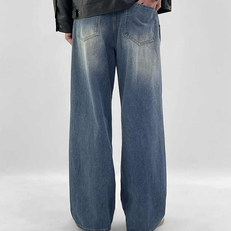 Brush Washed Double Pintuck Wide Pants