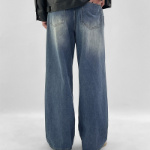 Brush Washed Double Pintuck Wide Pants