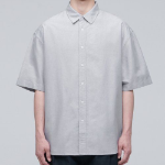 Oversized Oxford Short Sleeve Shirt [Gray]