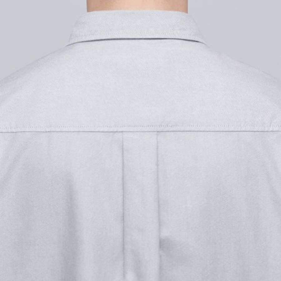 Oversized Oxford Short Sleeve Shirt [Gray]