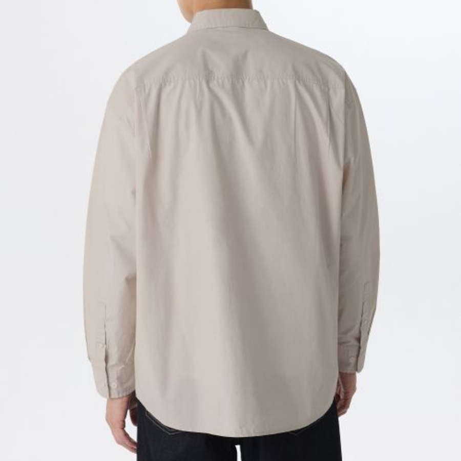 Oversized Washed Poplin Shirt [Light Beige]