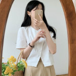 Sasan – блузка V-Neck Short Sleeve Crop Blouse