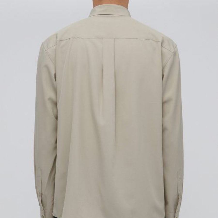 Relax Fit Silky Shirt [Light Beige]