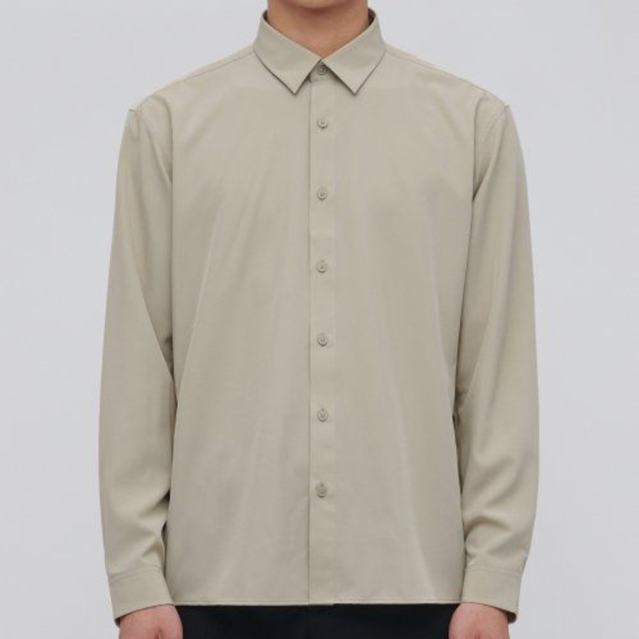 Relax Fit Silky Shirt [Light Beige]