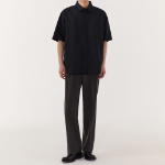 Relaxed Oxford Short-Sleeve Shirt [Black]