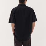 Relaxed Oxford Short-Sleeve Shirt [Black]
