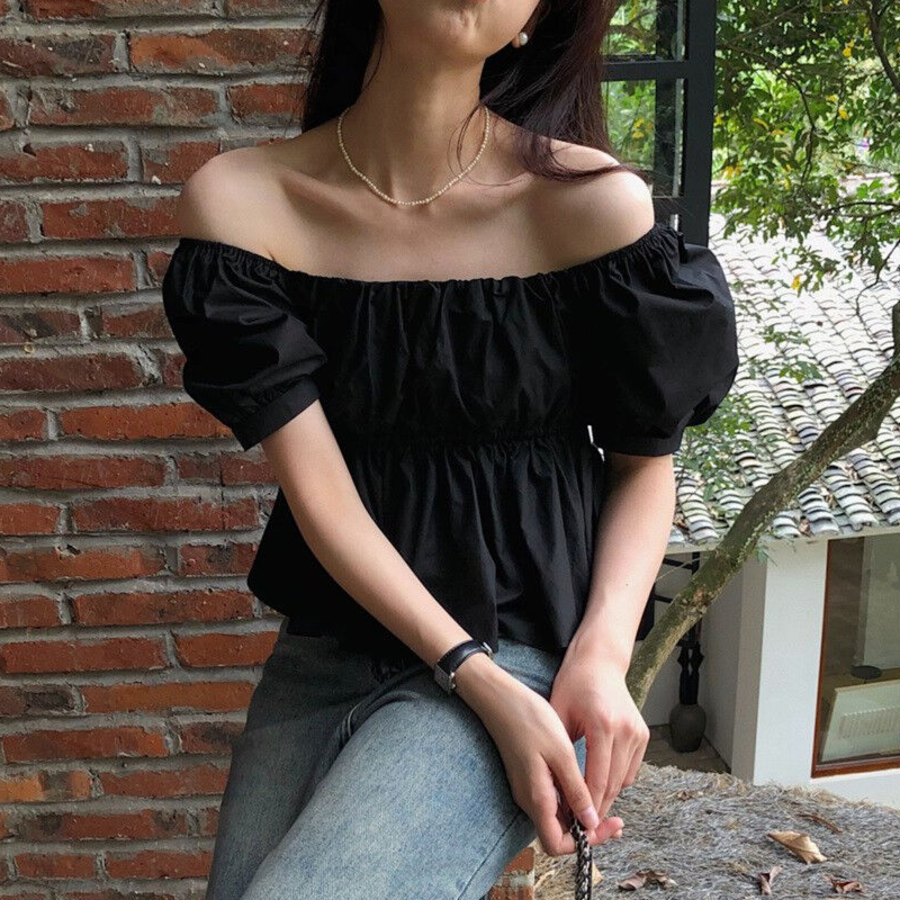 Shirring A-Line – блузка Peplum Flare Crop Blouse