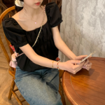 Shirring A-Line – блузка Peplum Flare Crop Blouse