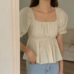 Shirring A-Line – блузка Peplum Flare Crop Blouse