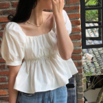 Shirring A-Line – блузка Peplum Flare Crop Blouse