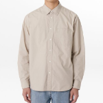 Relaxed Washed Poplin Shirt [Beige]