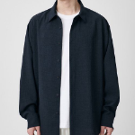 Relaxed Linen Like Shirt [Navy]