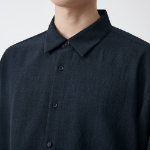 Relaxed Linen Like Shirt [Navy]