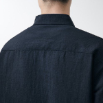 Relaxed Linen Like Shirt [Navy]