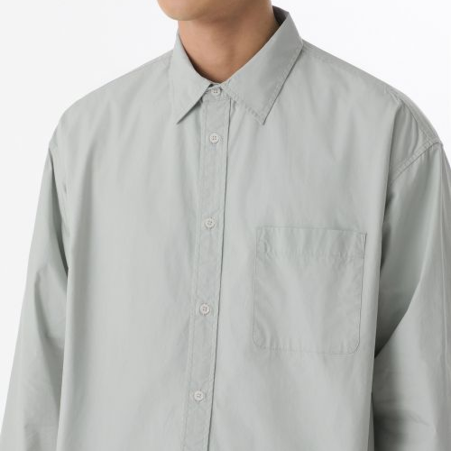 Oversized Washed Poplin Shirt [Dusty Mint]