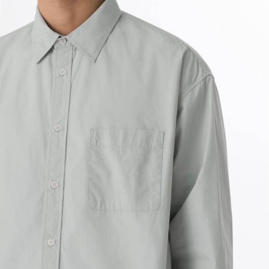 Oversized Washed Poplin Shirt [Dusty Mint]