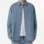 Relaxed Soft Poplin Shirt [Blue Gray]