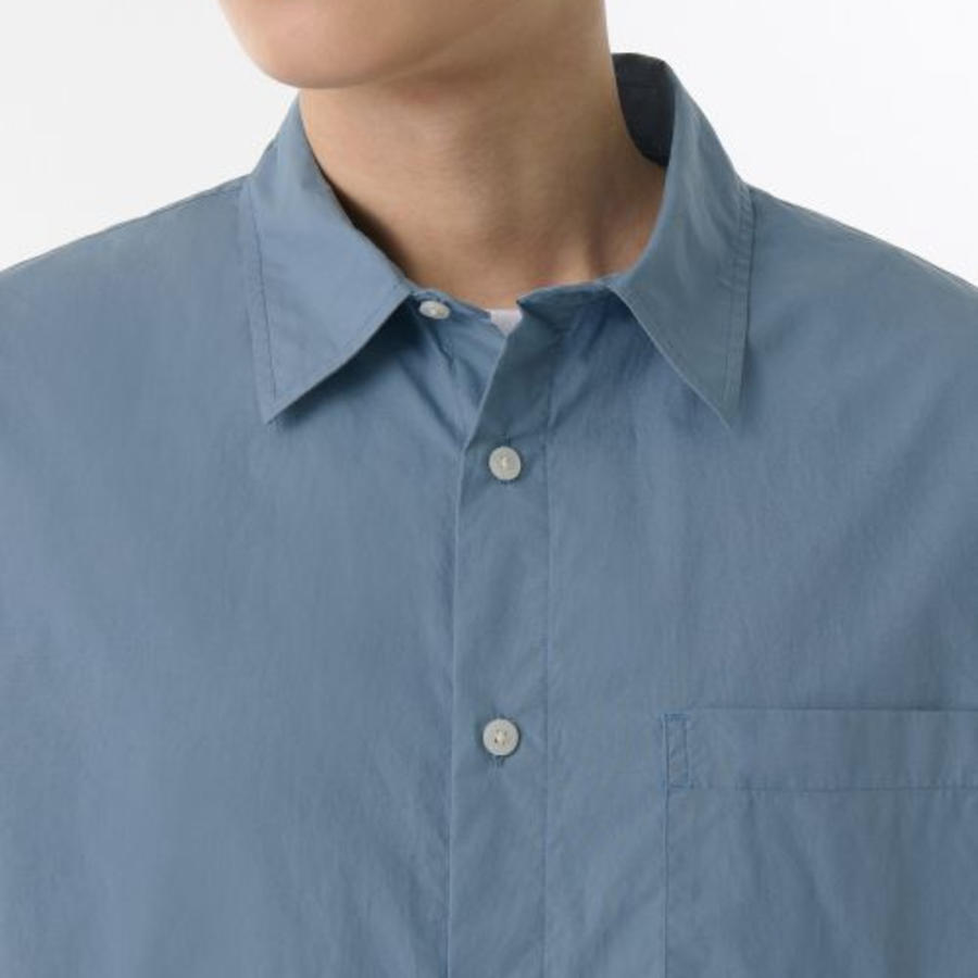 Relaxed Soft Poplin Shirt [Blue Gray]