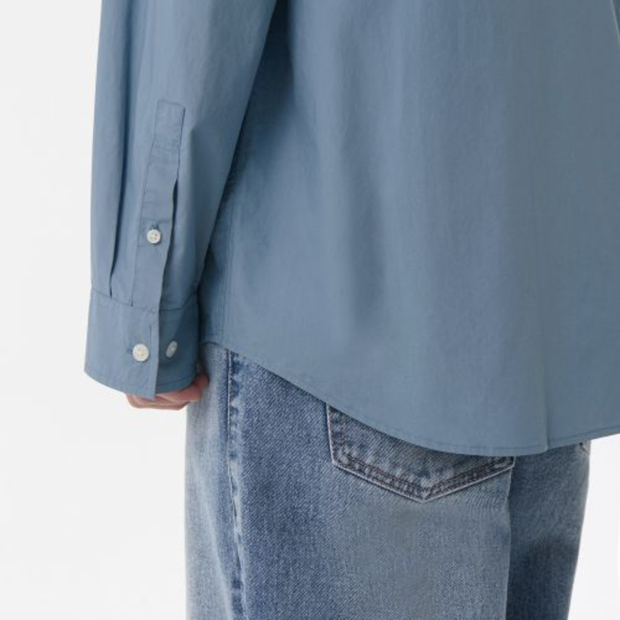 Relaxed Soft Poplin Shirt [Blue Gray]