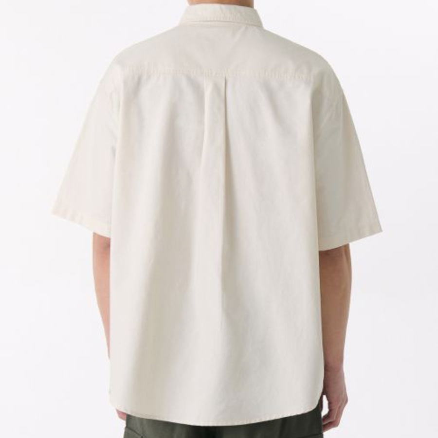 Oversized Oxford Short Sleeve Shirt [Cream]