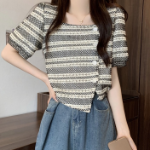 Square Short Sleeve Blouse