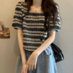 Square Short Sleeve Blouse