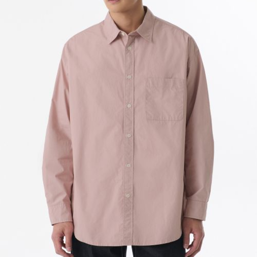 Oversized Washed Poplin Shirt [Desert Pink]