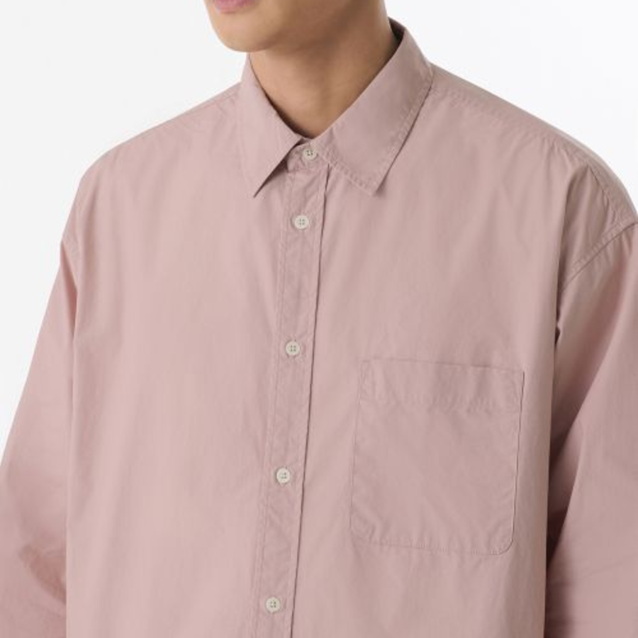 Oversized Washed Poplin Shirt [Desert Pink]