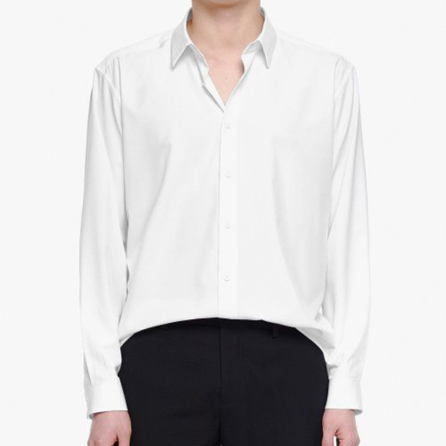 Relaxed Fit Silky Shirt [White]