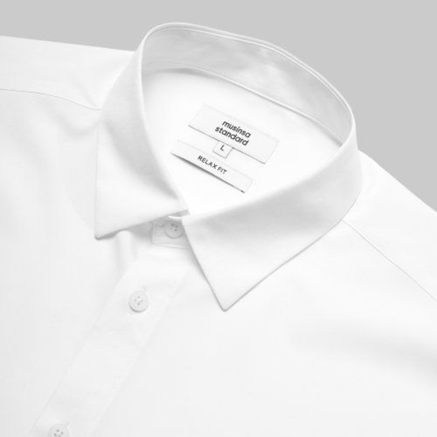 Relaxed Fit Silky Shirt [White]