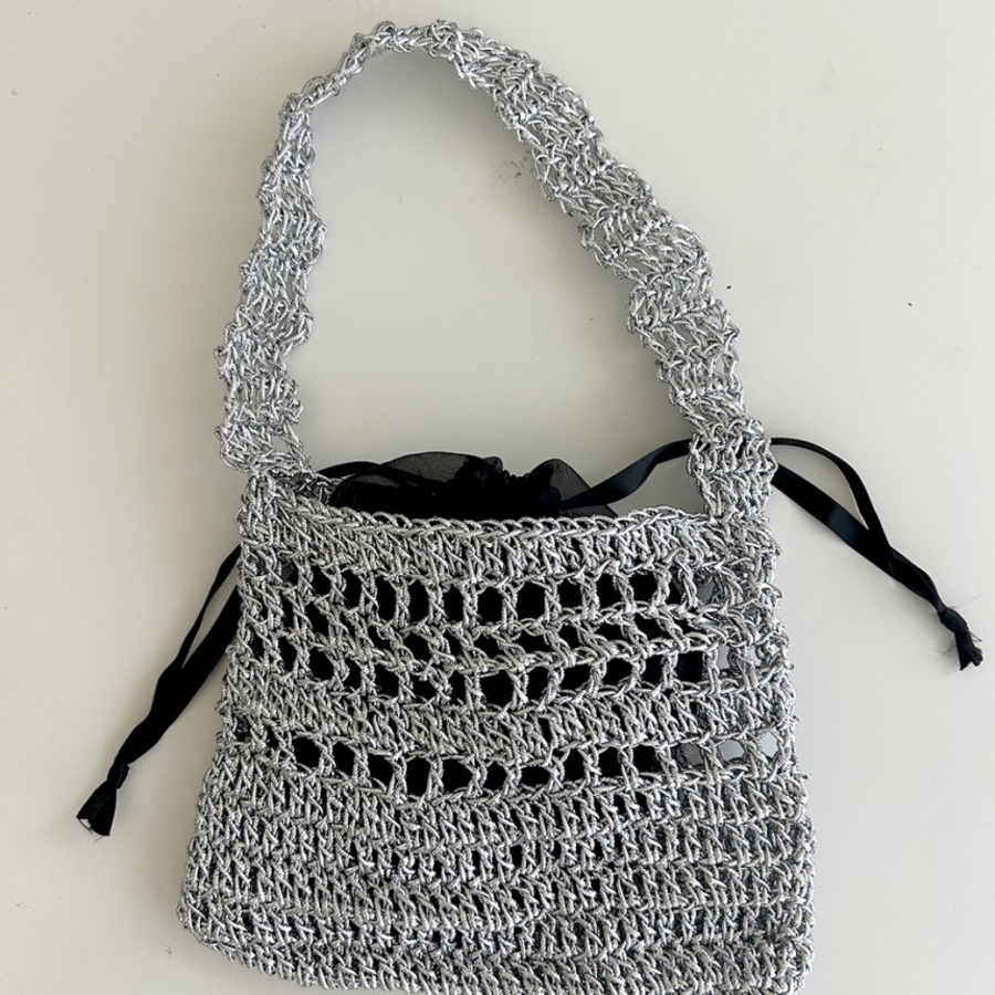 Silver Metal Crochet Mini Bag Set — стильный акцент для летних образов