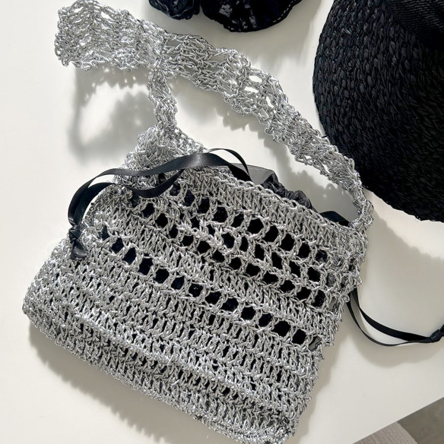 Silver Metal Crochet Mini Bag Set — стильный акцент для летних образов